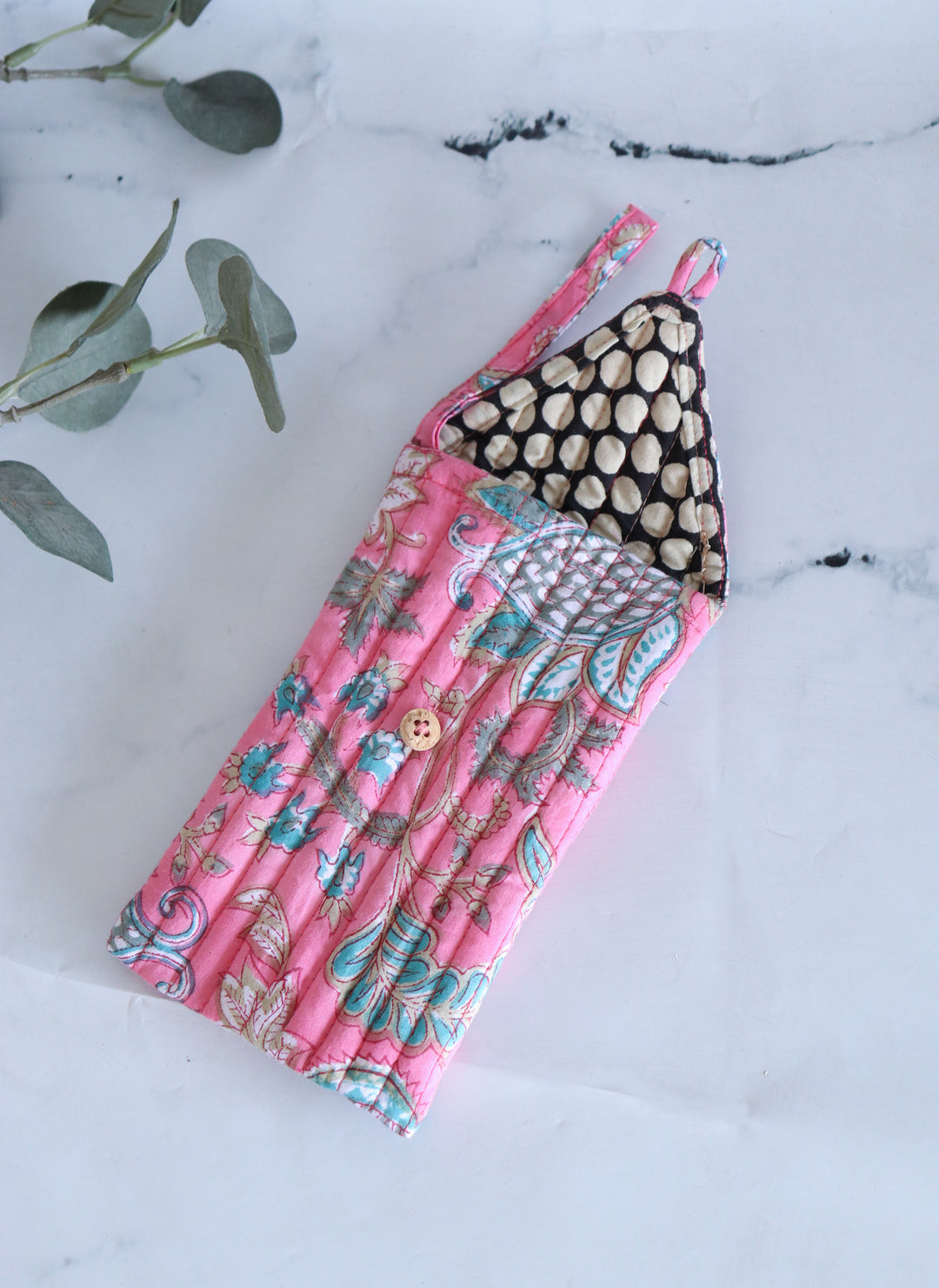 Quilted Sunglasses case - Spectacle cover - Pink Floral