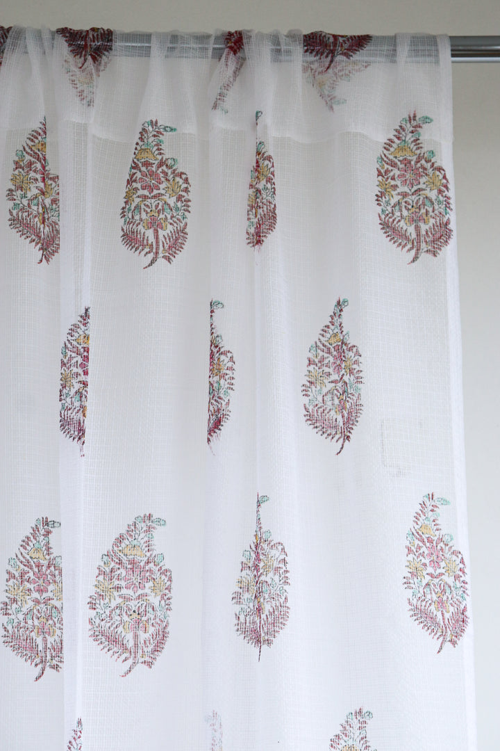 Colourful Paisley boota Kota curtains - Sheer Kota cotton curtains