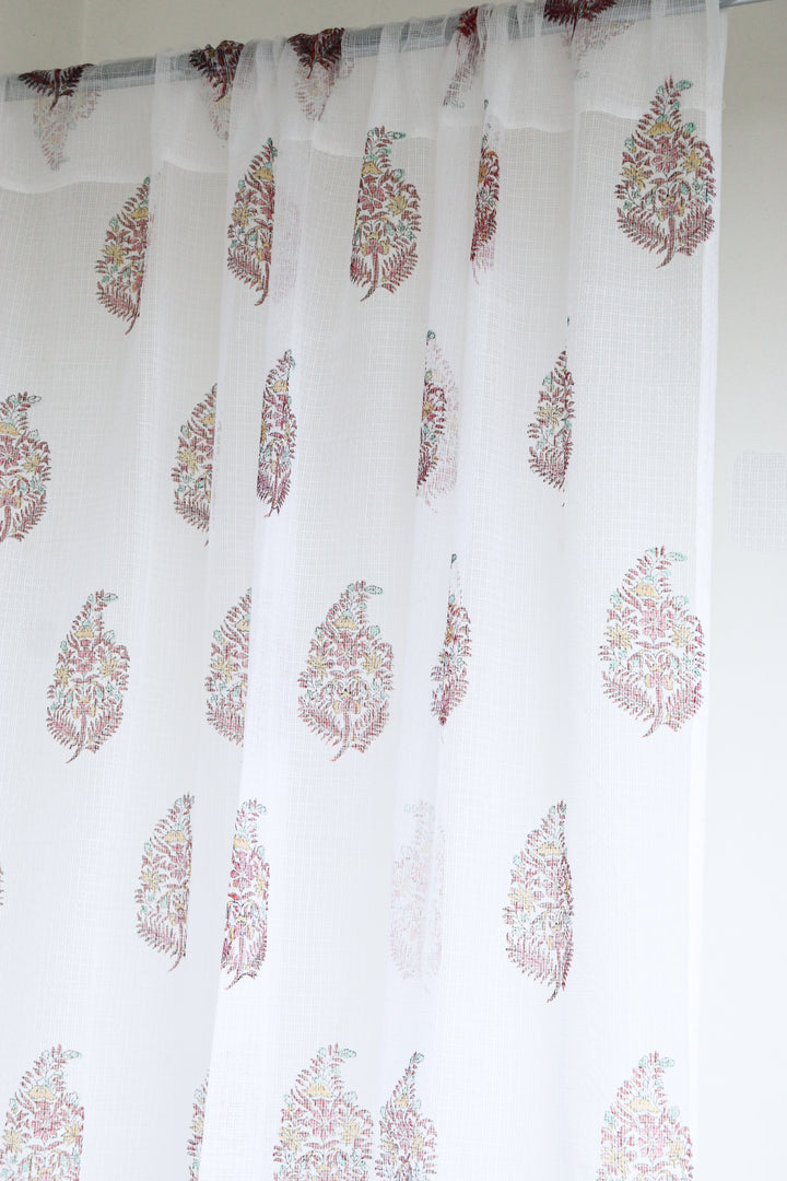 Colourful Paisley boota Kota curtains - Sheer Kota cotton curtains