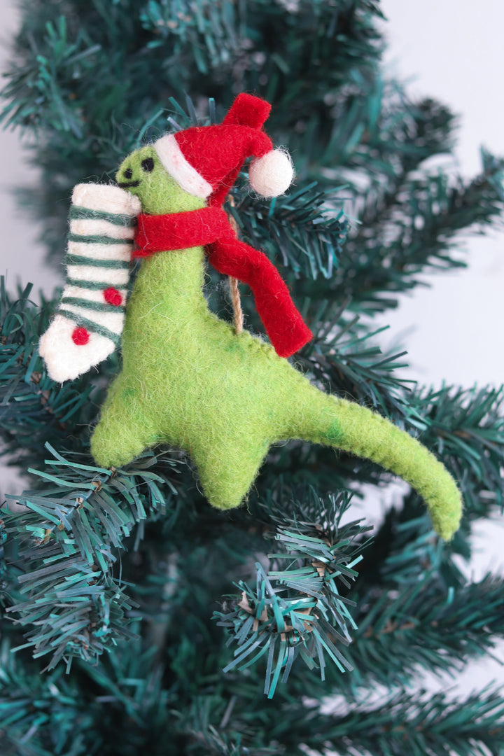 Handcrafted Christmas Tree Ornaments - Handcrafted Christmas Decorations - A Very Merry Dino