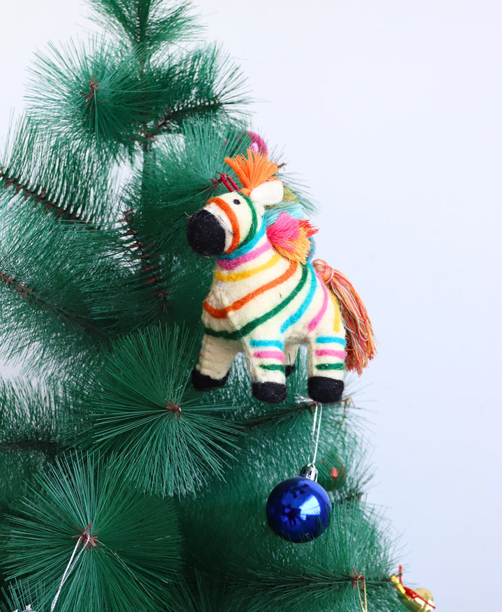 Handcrafted Christmas Tree Ornaments - Handcrafted Christmas Decorations - Rainbow Horse