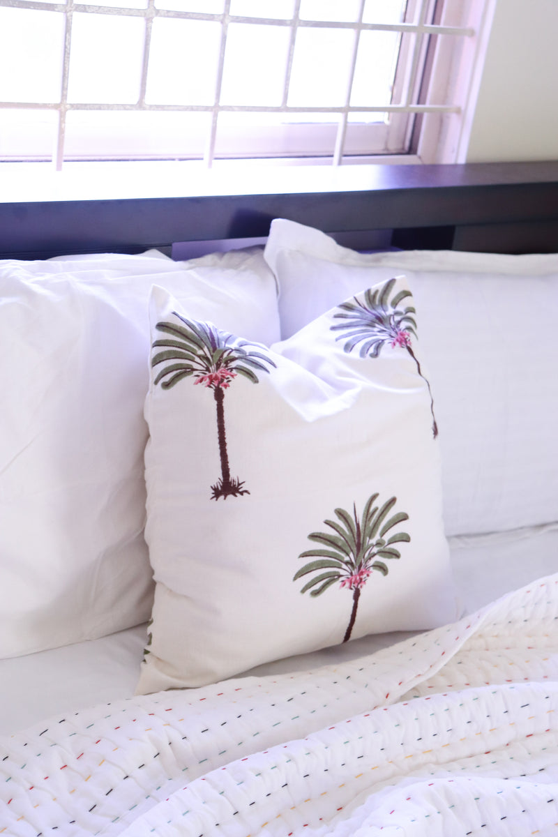Palm tree cushion covers - Block print decorative cushion covers